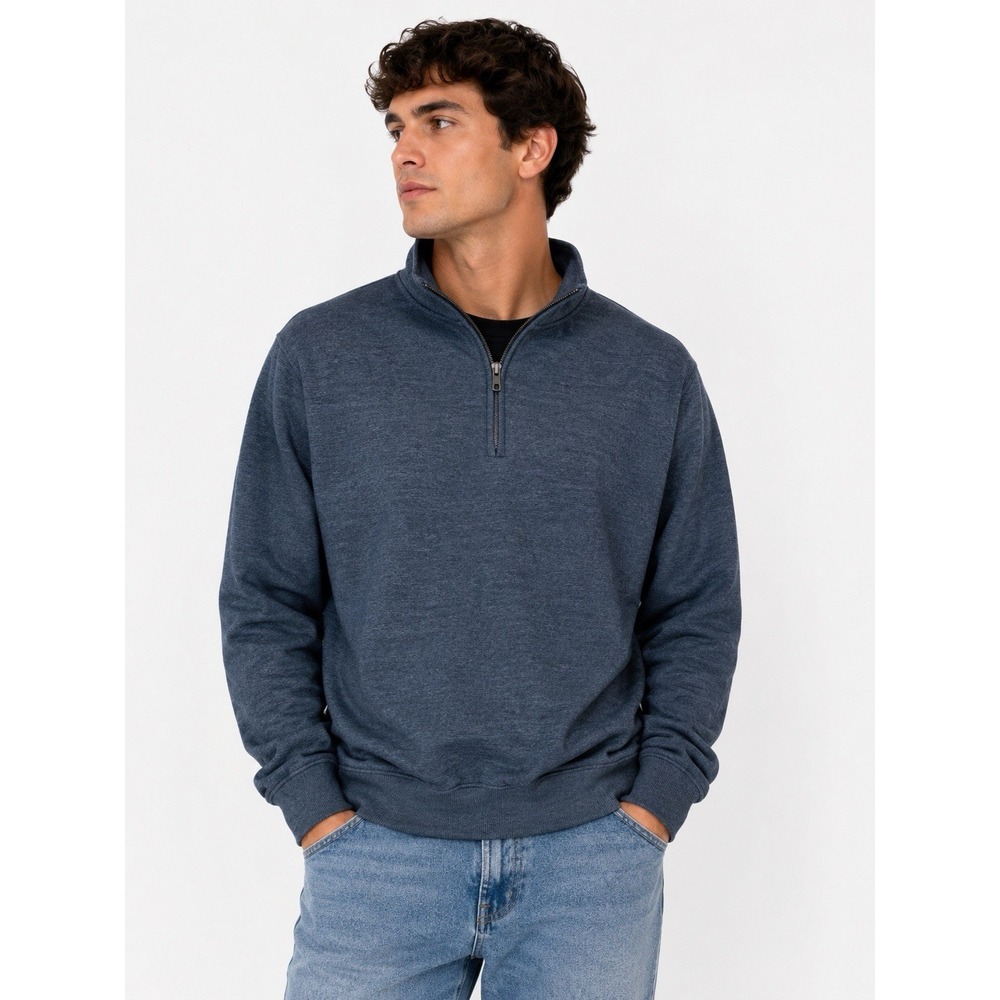 Patrimo Gray Quarter Zip Pullover Sweater Casual Layering L‎